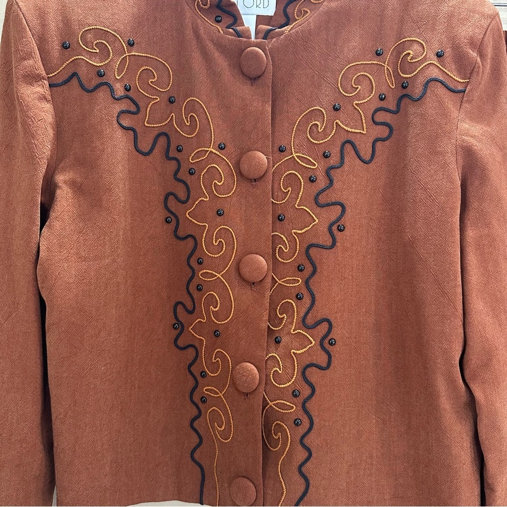 Vintage Oxford Western Broomstick Skirt and Jacket Medium Made In USA - Picture 3 of 9